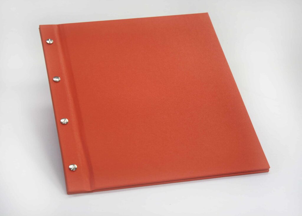 11x17 Screw Post Binder Acrylic Panel with fixed posts Red