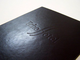 Ebony Faux Leather with Blind Deboss Logo